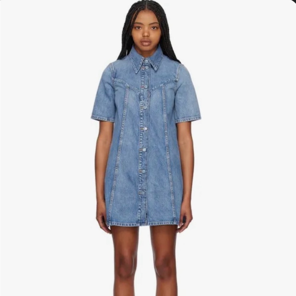 Ganni Paneled Denim Dress
